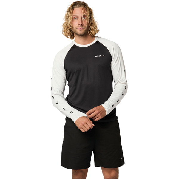 2025 Mystic Heren Bout Lange Mouw Quickdry Tee 35001.240157 - Black / White